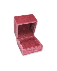 PINK VELVET RING/EARRING BOX