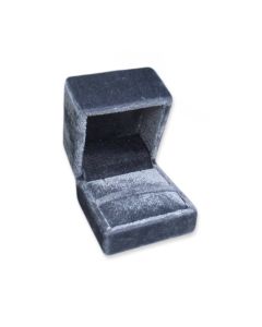 BLUE/GREY VELVET RING/EARRING BOX