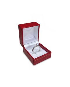RED LEATHERETTE CLIP RING BOX