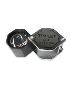 SILVER/BLACK 20X 20MM LOUPE