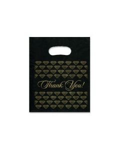 7'' X 9'' BLK/GOLD PLASTIC BAG (100)