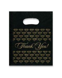 12'' X 15'' BLK/GOLD PLASTIC BG (100)