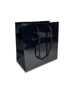 6.5'' X 6.5'' GLOSSY BLACK TOTE BAG (10)