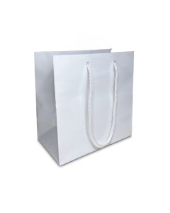 6.5' X 6.5'' GLOSSY WHITE TOTE BAG (10)