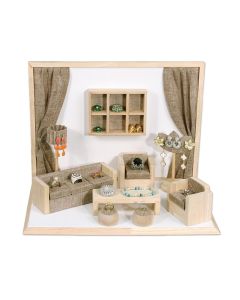 BURLAP/NAT WOOD MINI FURNITURE