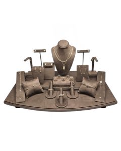 CHOCOLATE FAUX SUEDE DISPLAY SET