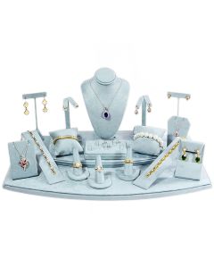 ICE BLUE FAUX SUEDE DISP SET