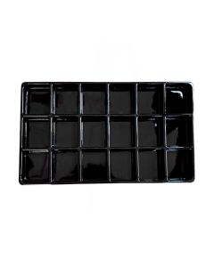 BLACK STACKABLE PLASTIC TRAYS