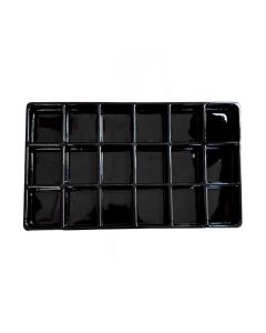 BLACK STACKABLE PLASTIC TRAYS