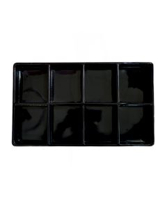 BLACK STACKABLE PLASTIC TRAYS
