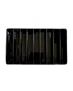 BLACK STACKABLE PLASTIC TRAYS