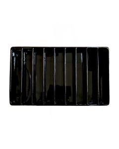 BLACK STACKABLE PLASTIC TRAYS