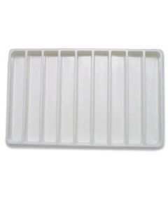 WHITE STACKABLE PLASTIC TRAYS